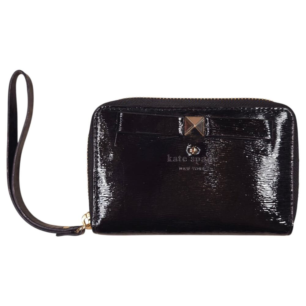 Kate Spade Beacon Court Louie Tech Wristlet Black Patent Leather